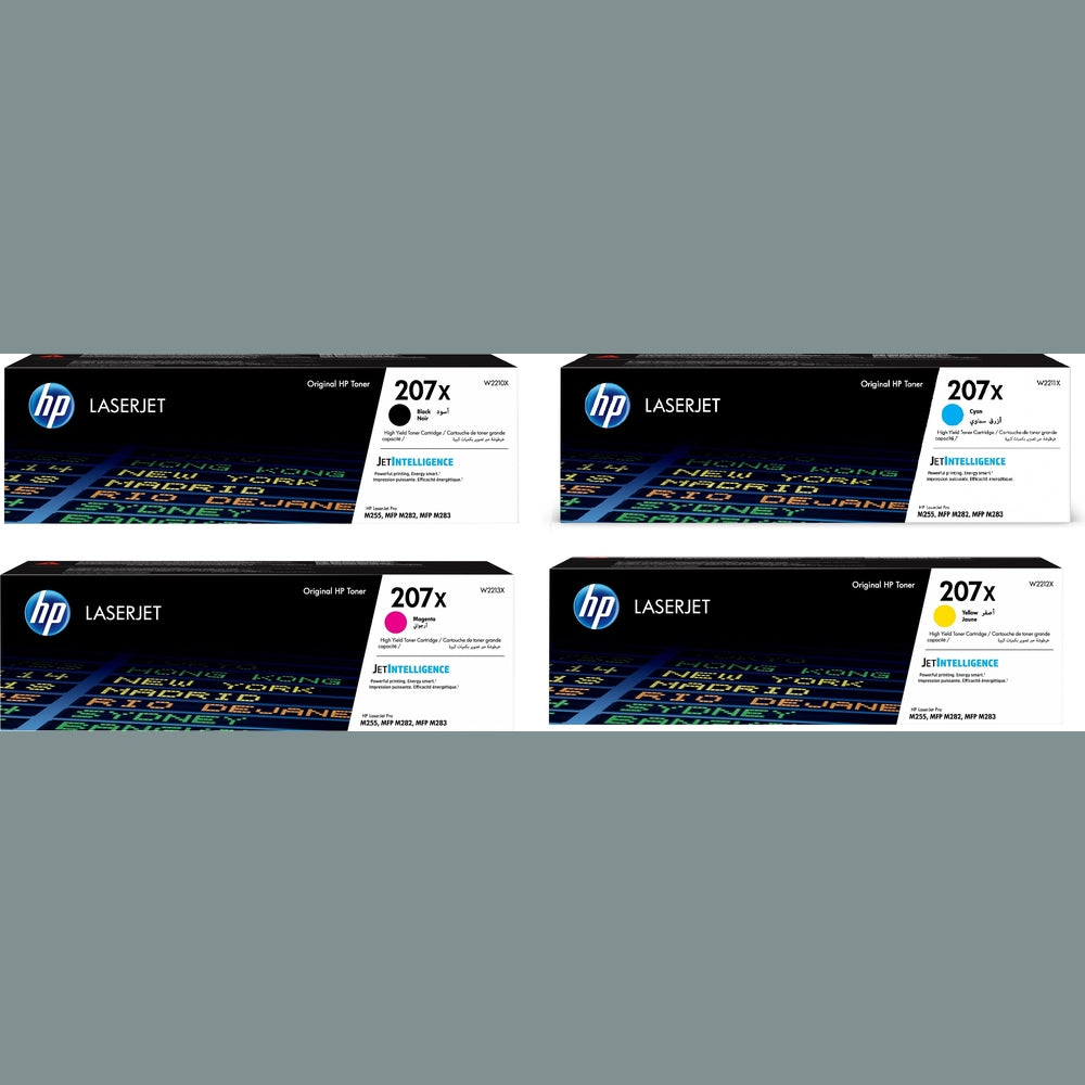 HP Tonerkartuschen 207X 4er Set CMYK für Original HP LaserJet Drucker (W2210X–W2213X)