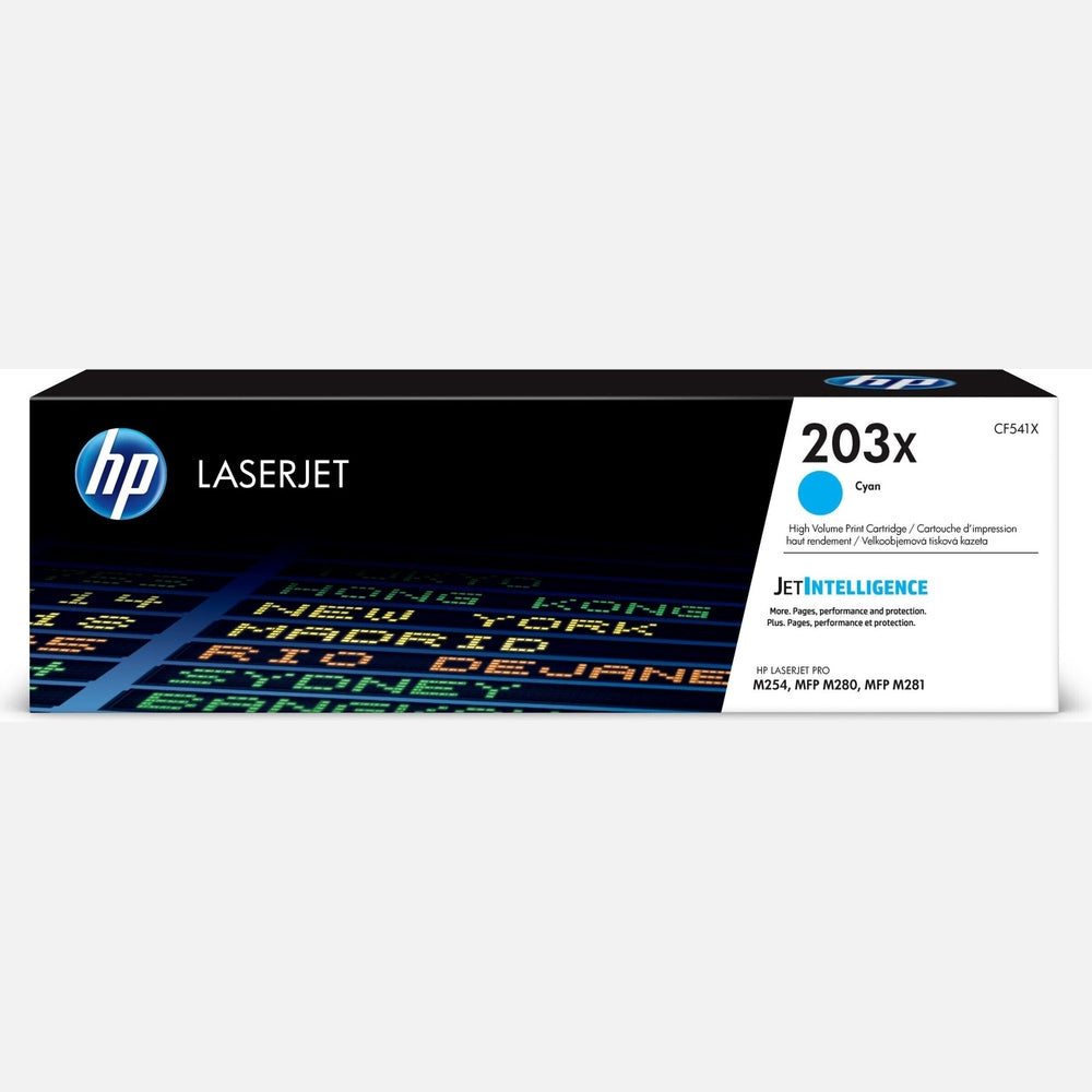 HP Toner 203X CF541X Tonerkartusche Cyan Hohe Ergiebigkeit für Original HP LaserJet Drucker